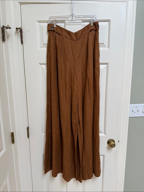 Banana Republic Pants - New With Tags Banana Republic Brown 100% Linen High Rise Wide Leg Pants 12 Long